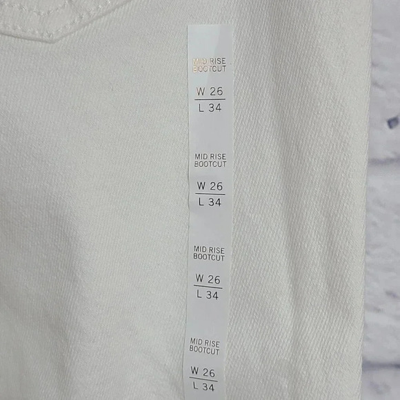 Shyanne Mid Rise Bootcut Jeans Women's 26 Off White Flare Western Cowgirl New - Picture 7 of 10